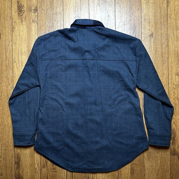 STEVE MADDEN Womens Sophia Shacket Jacket Buffalo Plaid Navy Blue Medium New - Picture 4 of 8